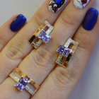 Срібний гарнітур з золотими напайками