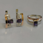 Срібний гарнітур з золотими напайками