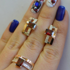 Срібний гарнітур з золотими напайками