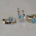 Срібний гарнітур з золотими напайками