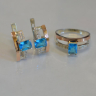 Срібний гарнітур з золотими напайками