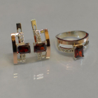 Срібний гарнітур з золотими напайками