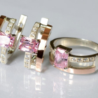 Срібний гарнітур з золотими напайками