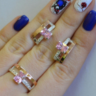 Срібний гарнітур з золотими напайками