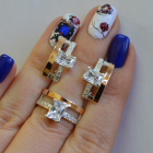 Срібний гарнітур з золотими напайками