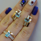 Срібний гарнітур з золотими напайками