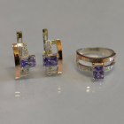 Срібний гарнітур з золотими напайками