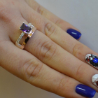 Срібна каблучка з накладками з золота