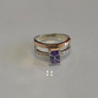 Срібна каблучка з накладками з золота