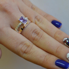 Срібна каблучка з накладками з золота