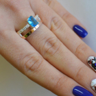 Срібна каблучка з накладками з золота