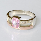 Срібна каблучка з накладками з золота