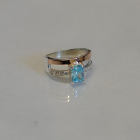 Срібна каблучка з накладками з золота