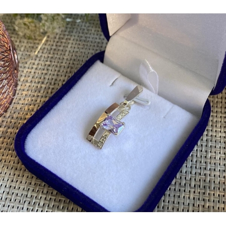 Серебряная подвеска с золотими вставками