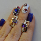 Срібні сережки з золотими пластинами