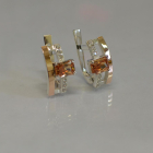 Срібні сережки з золотими пластинами