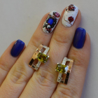 Срібні сережки з золотими пластинами