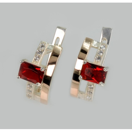 Серебряные серьги с золотыми пластинами