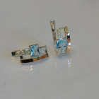 Срібні сережки з золотими пластинами