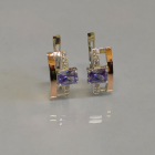 Срібні сережки з золотими пластинами