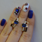 Срібні сережки з золотими пластинами