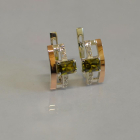 Срібні сережки з золотими пластинами