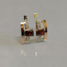 Срібні сережки з золотими пластинами