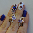 Срібні сережки з золотими пластинами