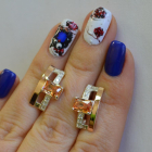 Срібні сережки з золотими пластинами