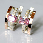 Срібні сережки з золотими пластинами