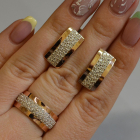 Срібний набір з накладками з золота