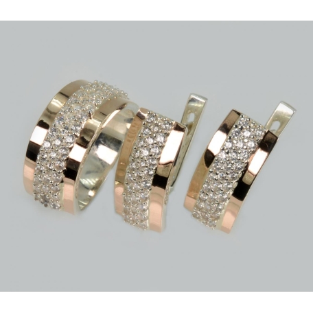 Серебряный набор с накладками из золота