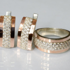 Срібний набір з накладками з золота