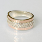 Срібна каблучка з золотими напайками