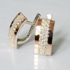 Срібні сережки з золотими вставками