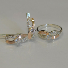 Срібний гарнітур з напайками з золота