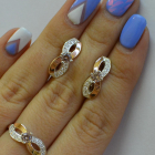 Срібний гарнітур з напайками з золота