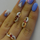 Срібний гарнітур з напайками з золота