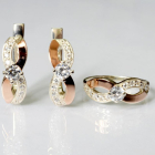 Срібний гарнітур з напайками з золота