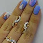 Срібний гарнітур з напайками з золота