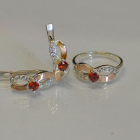 Срібний гарнітур з напайками з золота