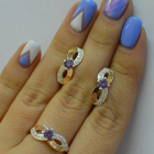 Срібний гарнітур з напайками з золота