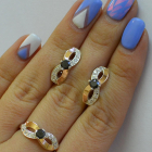 Срібний гарнітур з напайками з золота