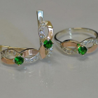 Срібний гарнітур з напайками з золота