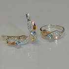 Срібний гарнітур з напайками з золота