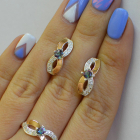 Срібний гарнітур з напайками з золота