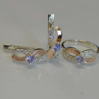 Срібний гарнітур з напайками з золота