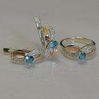 Срібний гарнітур з напайками з золота