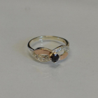 Срібна каблучка з золотими накладками