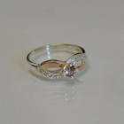 Срібна каблучка з золотими накладками